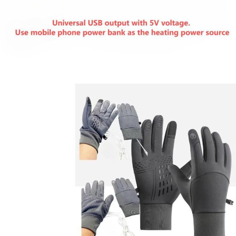 USB Electric Heated Gloves,โโ๐งค๐ 1 Set Waterproof Touch Screen Insulated Arthritis Hand Warmer