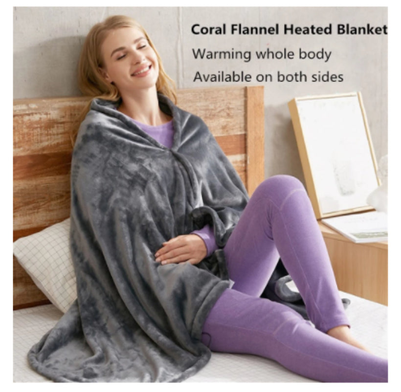 Winter Throw Blanket ⛄ Usb Heated Warm Shawl Plush Throw Over Blanket